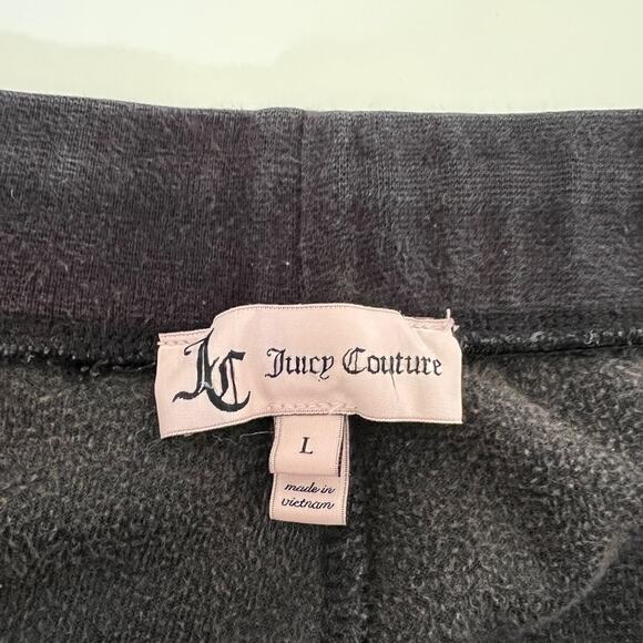 Juicy Couture Y2K Black Velour Jogger Track Pants Size L - Picture 3 of 9